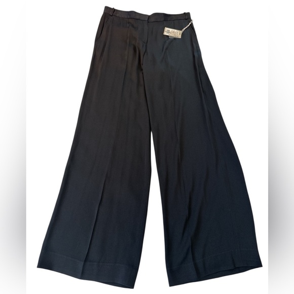 Jason Wu Wide Leg Pleated Trousers in Black - Picture 4 of 13